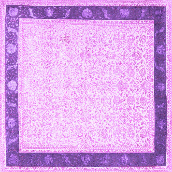 Square Machine Washable Persian Purple Traditional Area Rugs, wshtr2068pur