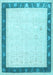 Machine Washable Persian Light Blue Traditional Rug, wshtr2068lblu