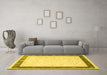 Machine Washable Persian Yellow Traditional Rug in a Living Room, wshtr2068yw