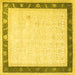 Square Persian Yellow Traditional Rug, tr2068yw