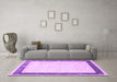 Machine Washable Persian Purple Traditional Area Rugs in a Living Room, wshtr2068pur