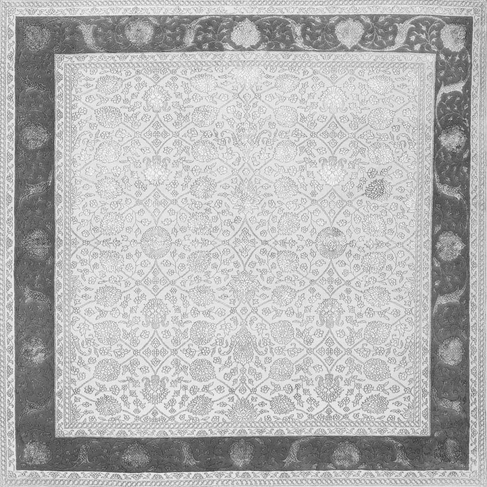 Round Machine Washable Persian Gray Traditional Rug, wshtr2068gry