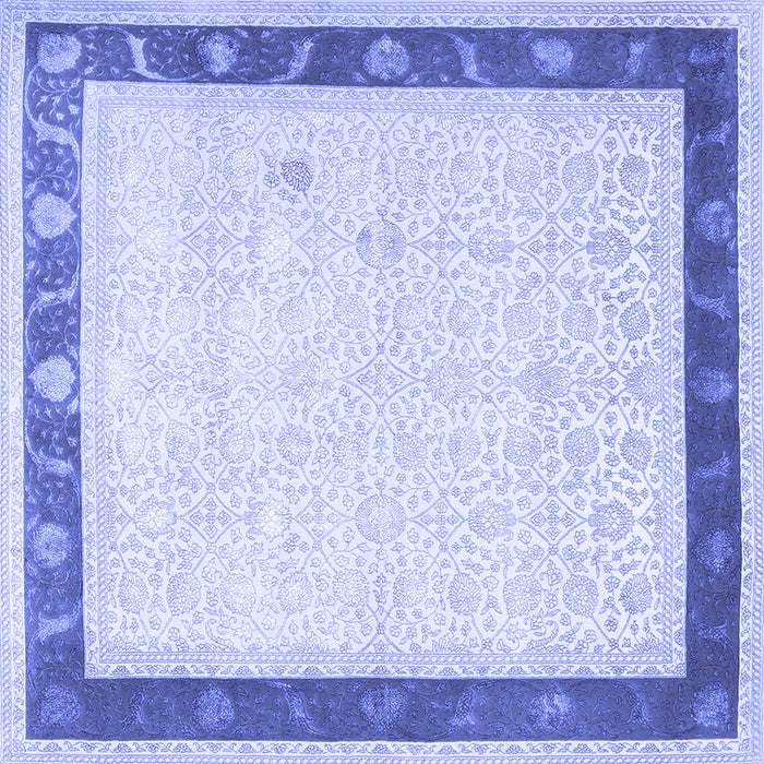 Square Machine Washable Persian Blue Traditional Rug, wshtr2068blu