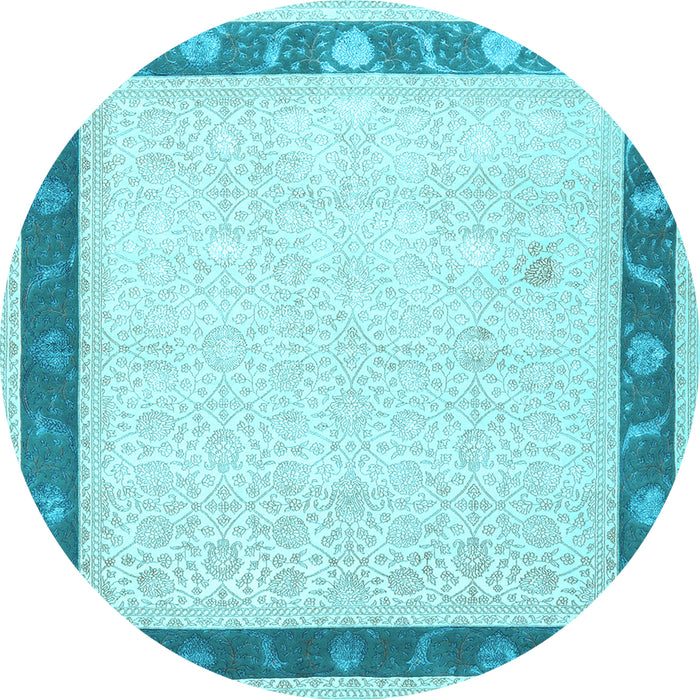 Round Persian Light Blue Traditional Rug, tr2068lblu