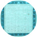 Round Persian Light Blue Traditional Rug, tr2068lblu