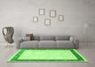 Machine Washable Persian Green Traditional Area Rugs in a Living Room,, wshtr2068grn