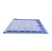 Sideview of Machine Washable Persian Blue Traditional Rug, wshtr2068blu