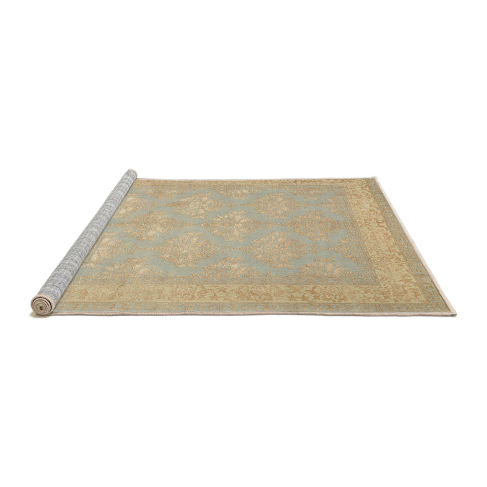 Sideview of Machine Washable Traditional Brown Rug, wshtr2069
