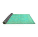 Sideview of Persian Turquoise Traditional Rug, tr2069turq