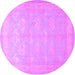 Round Persian Purple Traditional Rug, tr2069pur