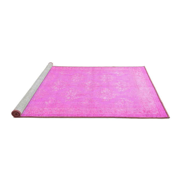Sideview of Machine Washable Persian Pink Traditional Rug, wshtr2069pnk