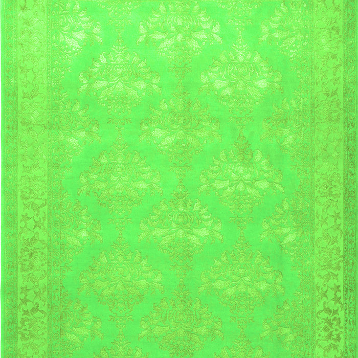 Serging Thickness of Machine Washable Persian Green Traditional Area Rugs, wshtr2069grn