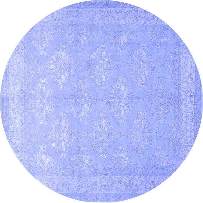 Round Persian Blue Traditional Rug, tr2069blu