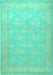 Machine Washable Persian Turquoise Traditional Area Rugs, wshtr2069turq