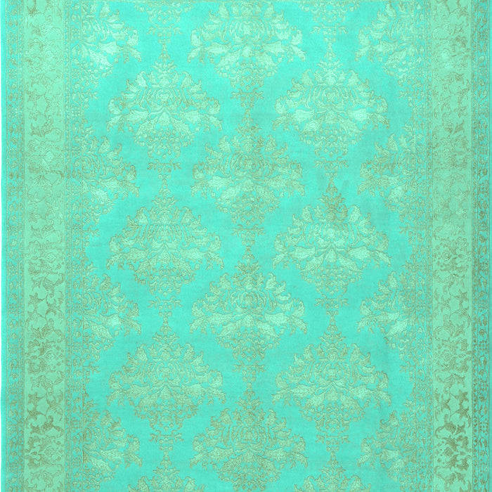 Machine Washable Persian Turquoise Traditional Area Rugs, wshtr2069turq