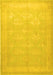 Machine Washable Persian Yellow Traditional Rug, wshtr2069yw