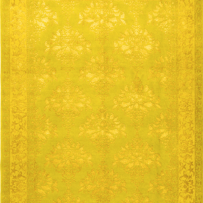 Machine Washable Persian Yellow Traditional Rug, wshtr2069yw