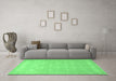 Machine Washable Persian Emerald Green Traditional Area Rugs in a Living Room,, wshtr2069emgrn