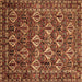 Square Machine Washable Persian Brown Traditional Rug, wshtr206brn