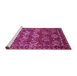 Sideview of Machine Washable Persian Pink Traditional Rug, wshtr206pnk