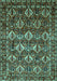 Machine Washable Persian Turquoise Traditional Area Rugs, wshtr206turq