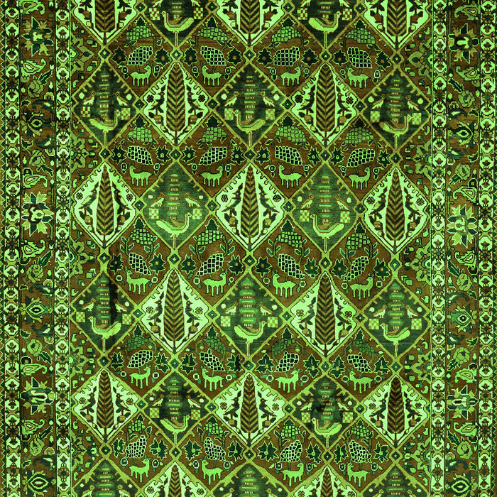 Serging Thickness of Machine Washable Persian Green Traditional Area Rugs, wshtr206grn