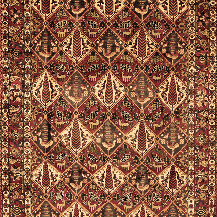 Machine Washable Persian Brown Traditional Rug, wshtr206brn