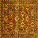 Square Machine Washable Persian Yellow Traditional Rug, wshtr206yw