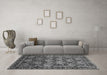 Machine Washable Persian Gray Traditional Rug in a Living Room,, wshtr206gry