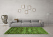 Machine Washable Persian Green Traditional Area Rugs in a Living Room,, wshtr206grn