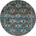 Round Persian Light Blue Traditional Rug, tr206lblu