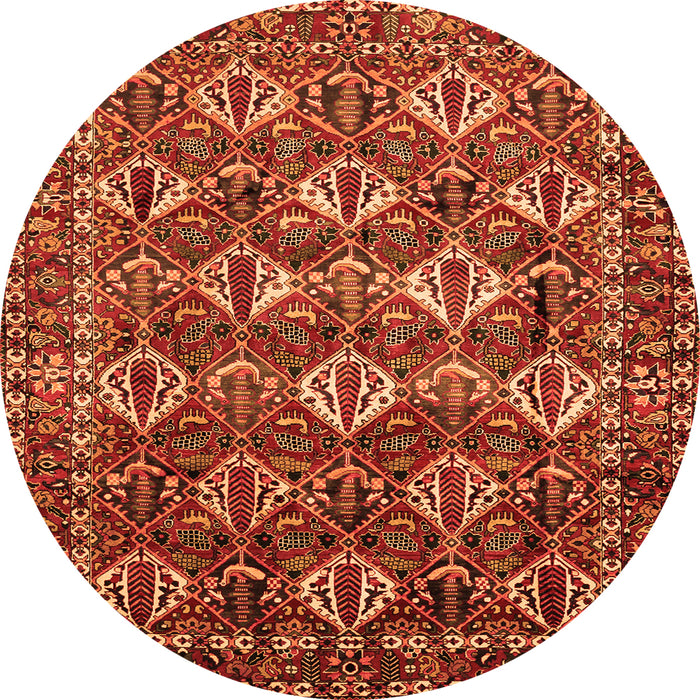Square Persian Orange Traditional Rug, tr206org