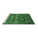 Sideview of Machine Washable Persian Emerald Green Traditional Area Rugs, wshtr206emgrn