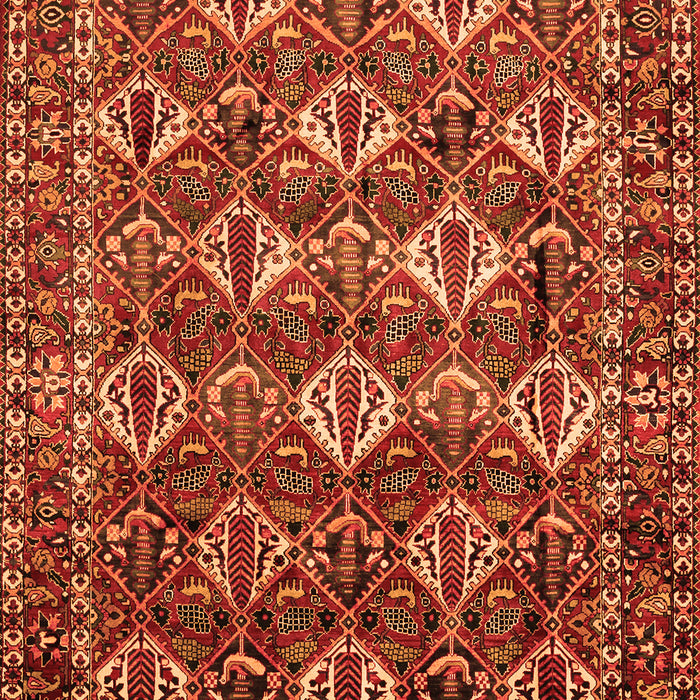 Serging Thickness of Machine Washable Persian Orange Traditional Area Rugs, wshtr206org