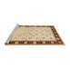 Sideview of Machine Washable Traditional Brown Gold Rug, wshtr2070