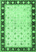 Machine Washable Persian Emerald Green Traditional Area Rugs, wshtr2070emgrn