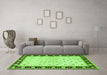 Machine Washable Persian Green Traditional Area Rugs in a Living Room,, wshtr2070grn