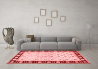 Machine Washable Persian Red Traditional Rug, wshtr2070red