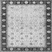 Round Machine Washable Persian Gray Traditional Rug, wshtr2070gry