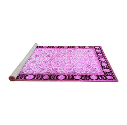 Sideview of Machine Washable Persian Purple Traditional Area Rugs, wshtr2070pur