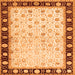 Round Machine Washable Persian Orange Traditional Area Rugs, wshtr2070org