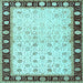 Square Machine Washable Persian Light Blue Traditional Rug, wshtr2070lblu