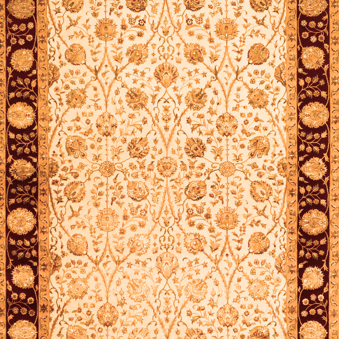 Serging Thickness of Machine Washable Persian Orange Traditional Area Rugs, wshtr2070org