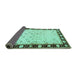Sideview of Persian Turquoise Traditional Rug, tr2070turq