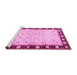 Sideview of Machine Washable Persian Pink Traditional Rug, wshtr2070pnk