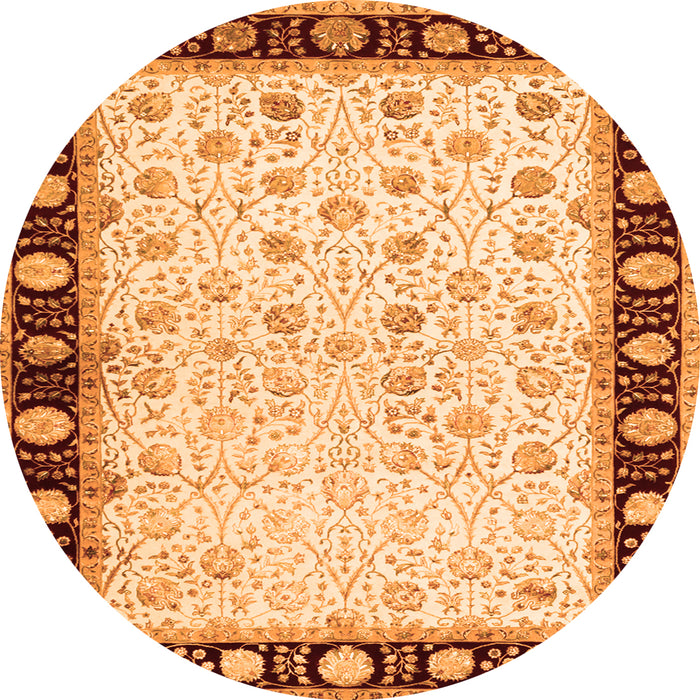 Square Persian Orange Traditional Rug, tr2070org