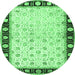 Round Persian Emerald Green Traditional Rug, tr2070emgrn