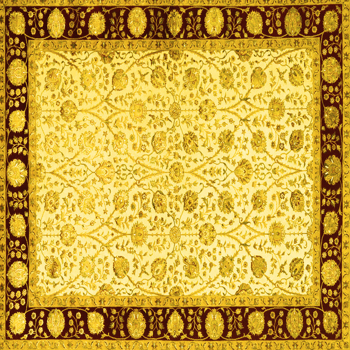 Square Persian Yellow Traditional Rug, tr2070yw