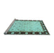 Sideview of Machine Washable Persian Light Blue Traditional Rug, wshtr2070lblu