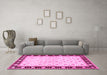 Machine Washable Persian Pink Traditional Rug in a Living Room, wshtr2070pnk